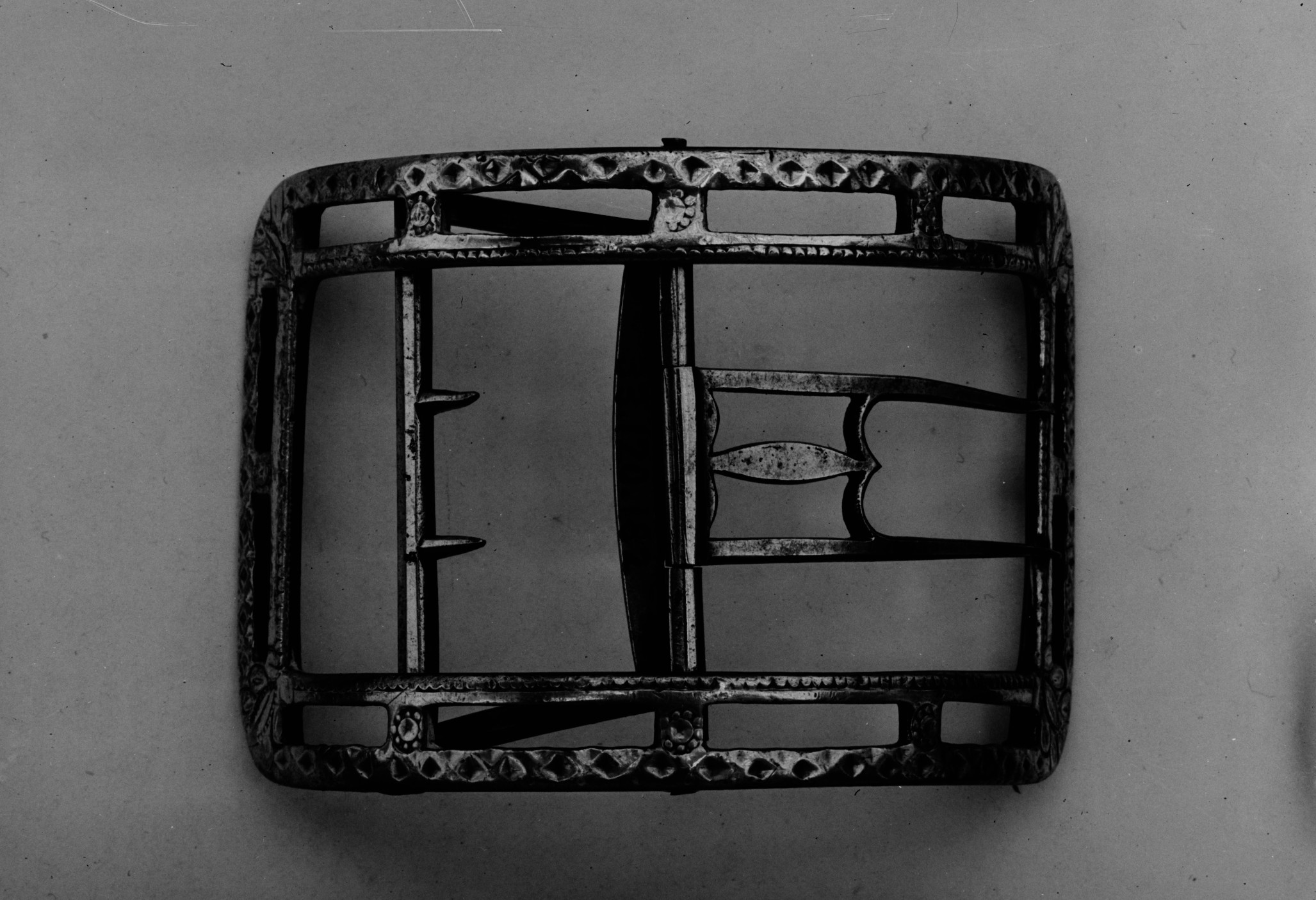Antique Engraved Rectangular Belt Buckle