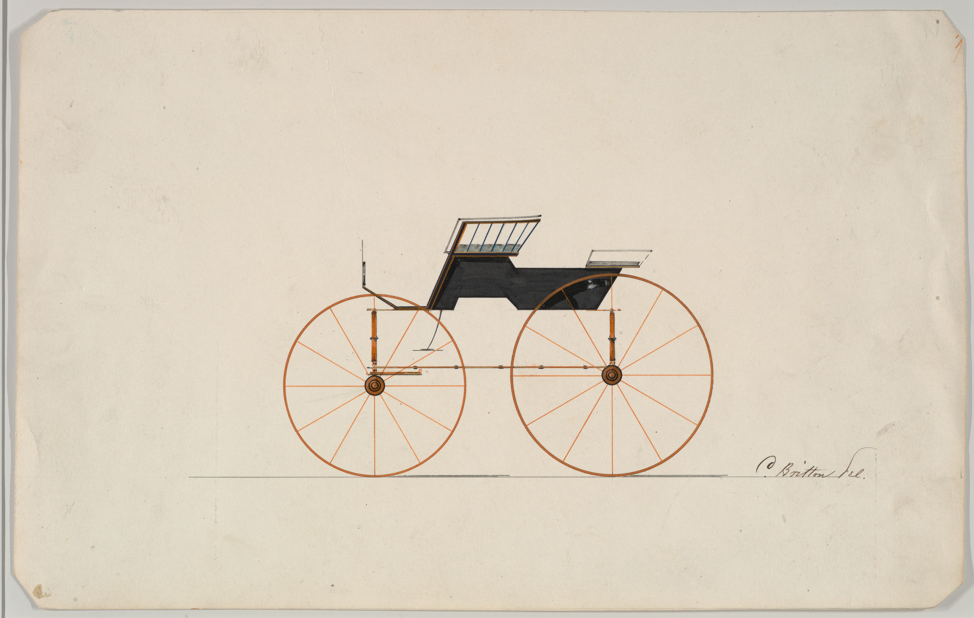 Vintage Horse Carriage Design Drawing
