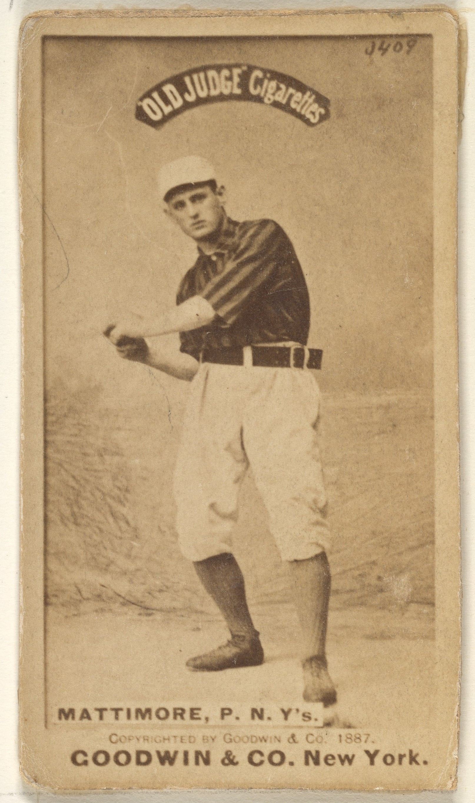 1887 Old Judge Baseball Cigarette Card