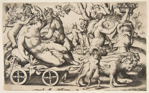 Bacchus Procession Engraving
