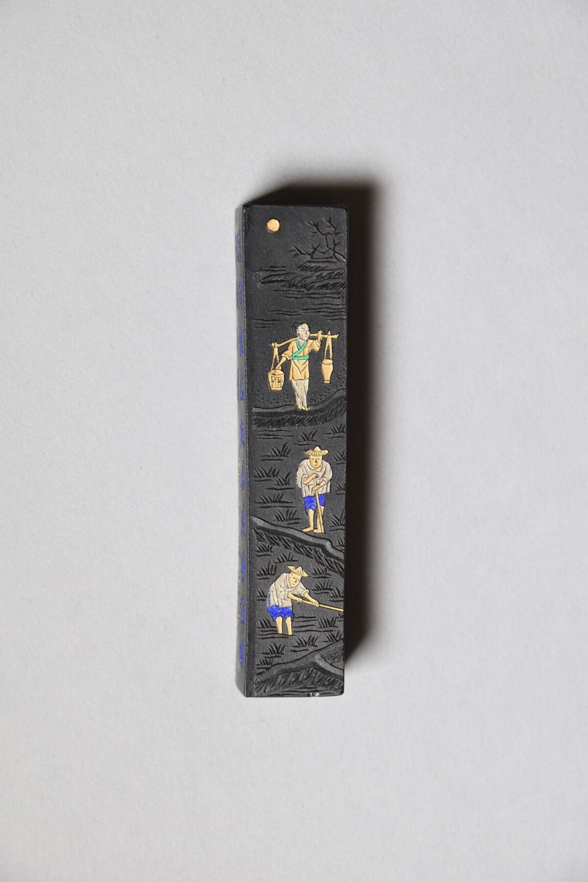 Carved Farming Scene Ink Stick