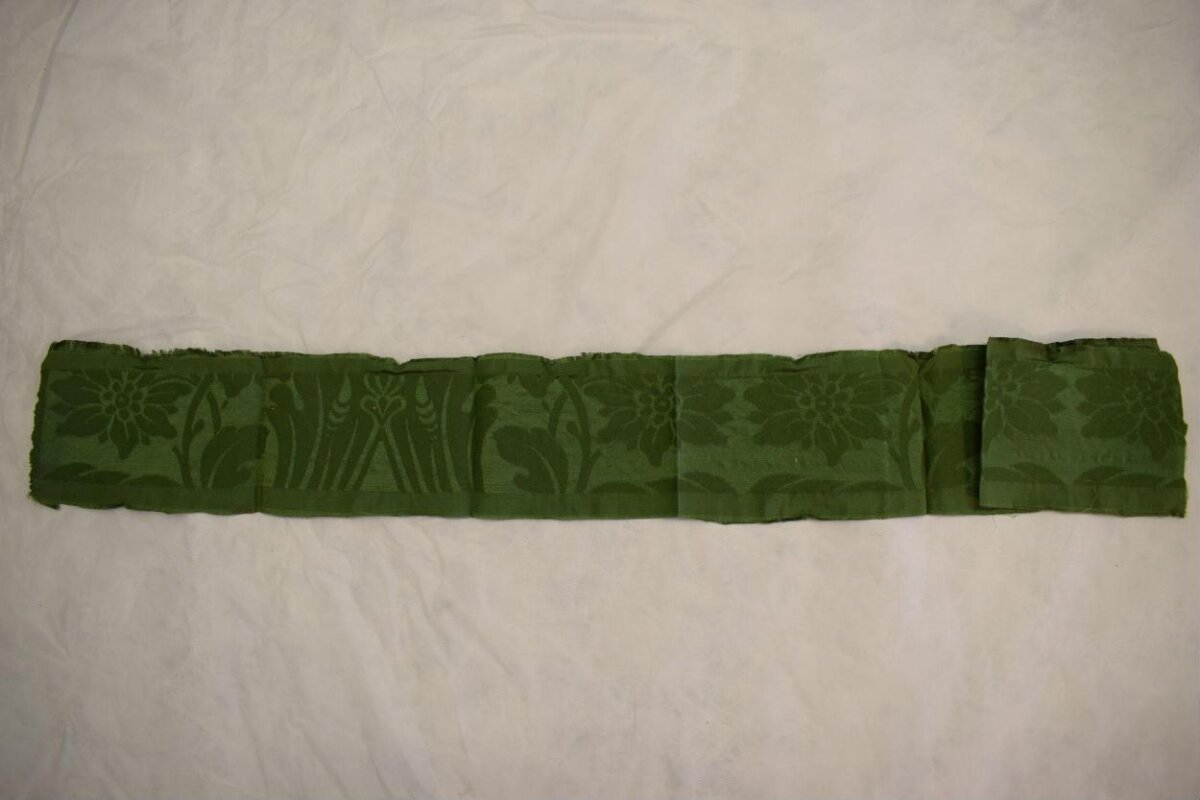 Folded Green Floral Fabric Strip