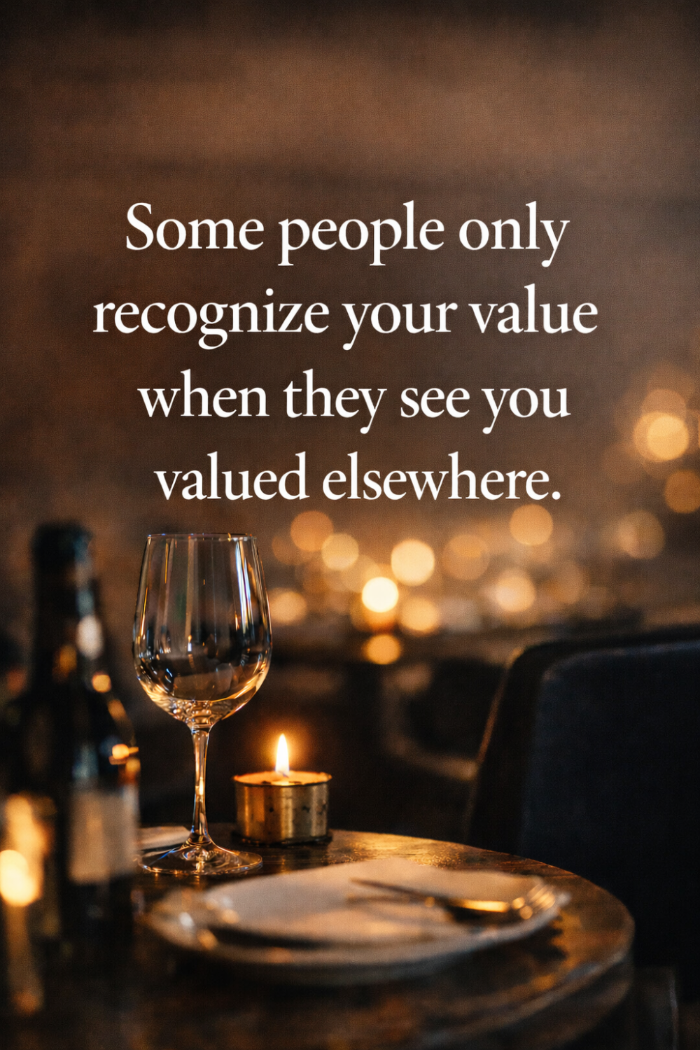Inspirational Quote over Cozy Dinner Setting