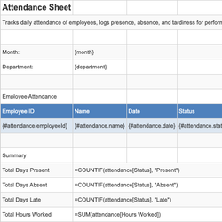 Attendance Sheet