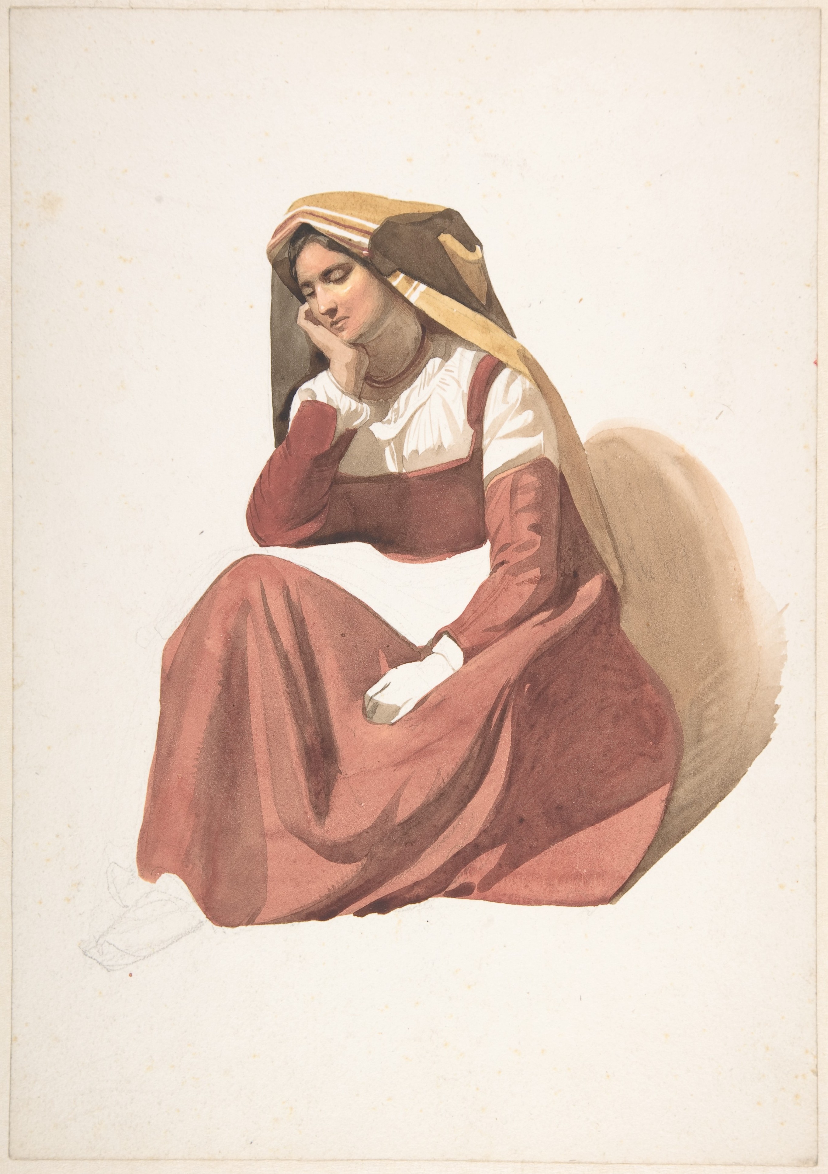 Seated Woman in Traditional Dress