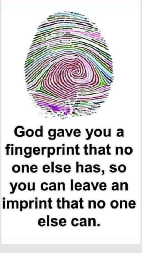 Inspirational Quote with Colorful Fingerprint