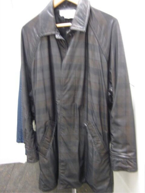 Dark Plaid Mid-length Coat