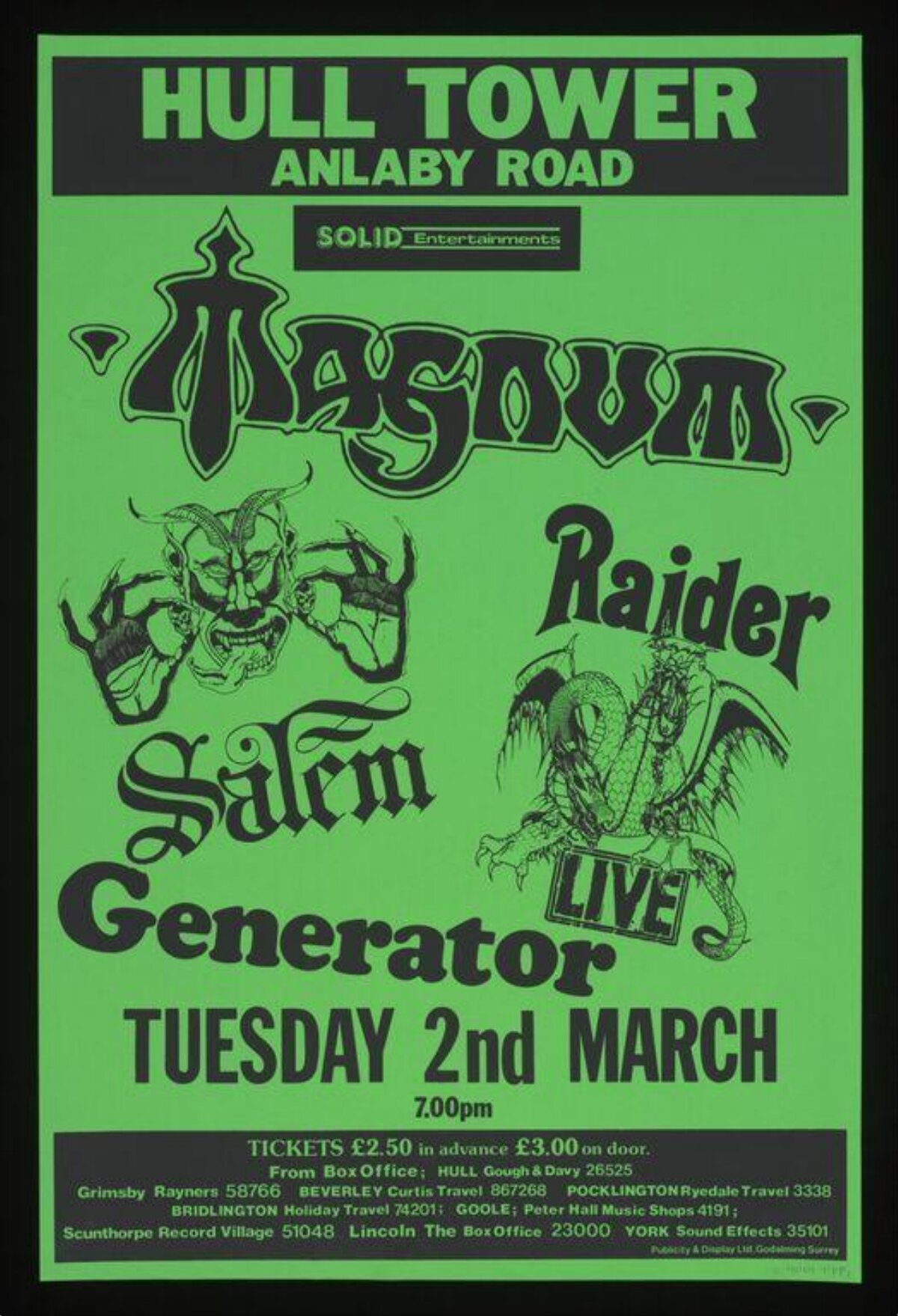 Magnum Band Hull Tower Concert Poster