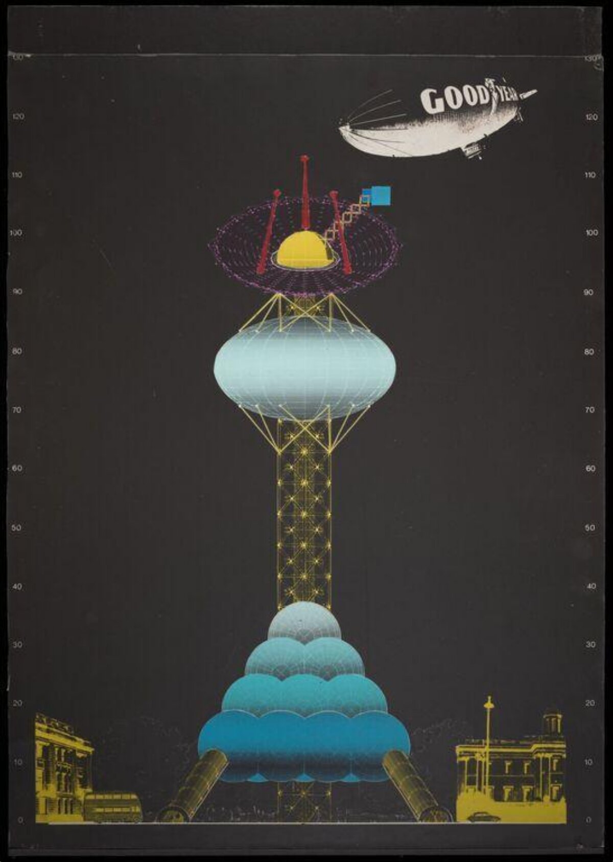Futuristic Cloud Tower Concept Drawing