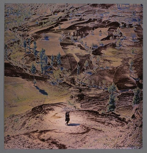 Hilly Rural Landscape with Lone Walker