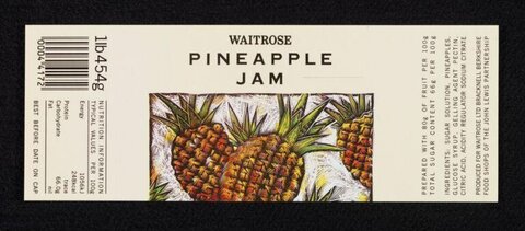 Waitrose Pineapple Jam Label