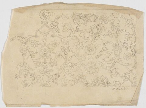 Pencil Sketch of Floral Pattern