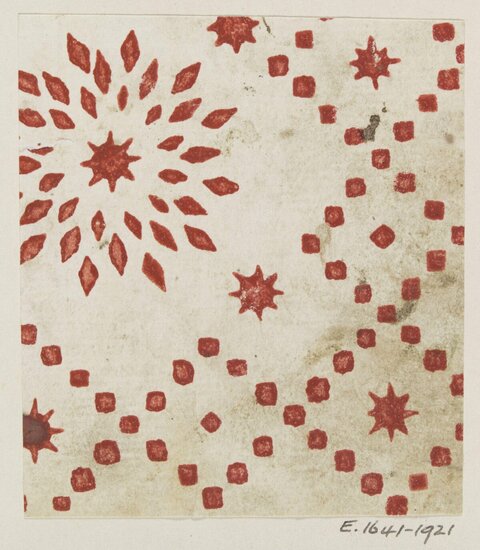 Antique Red Star Pattern Print
