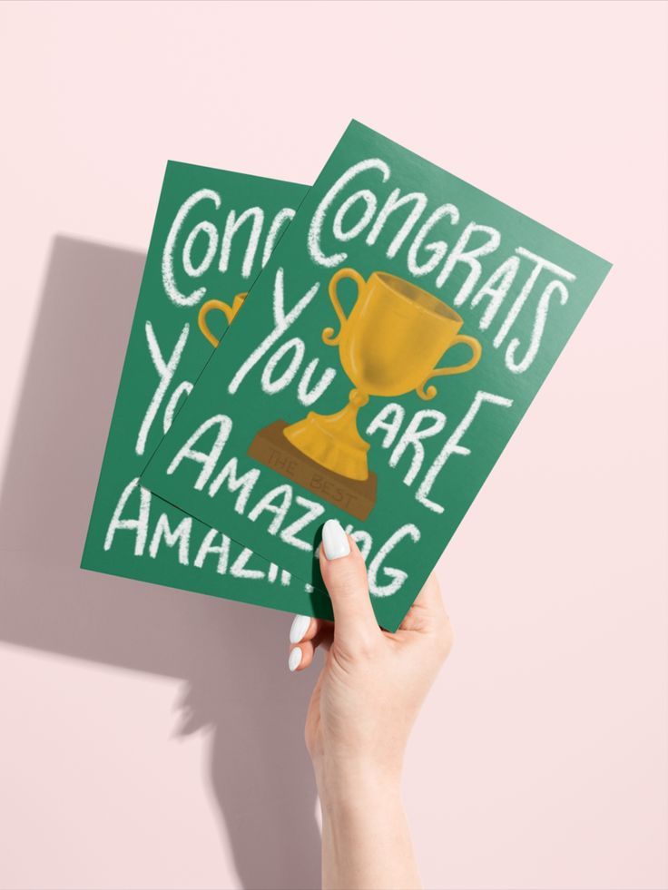 Hand Holding Congrats Greeting Cards