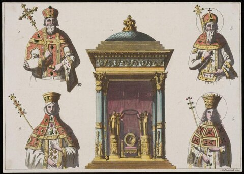 Byzantine Imperial Costumes and Royal Throne