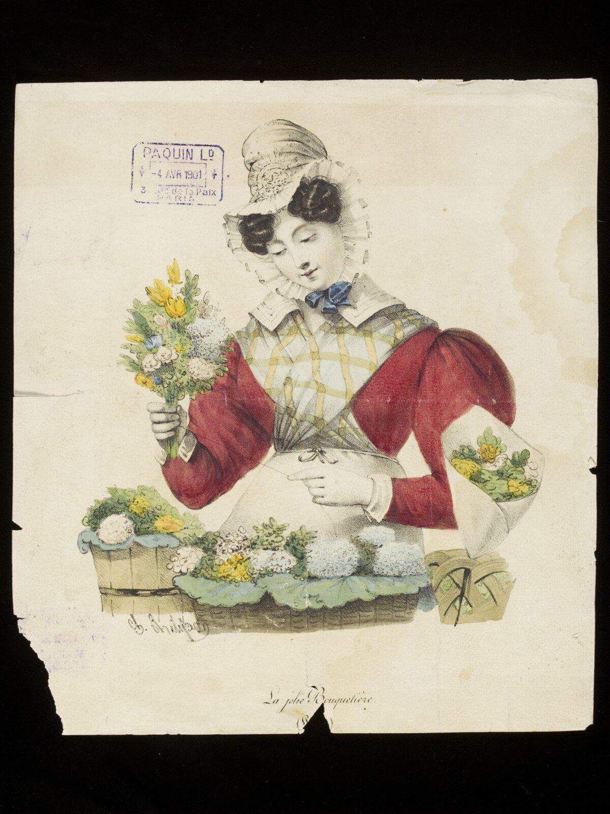 Pretty Flower Seller Illustration