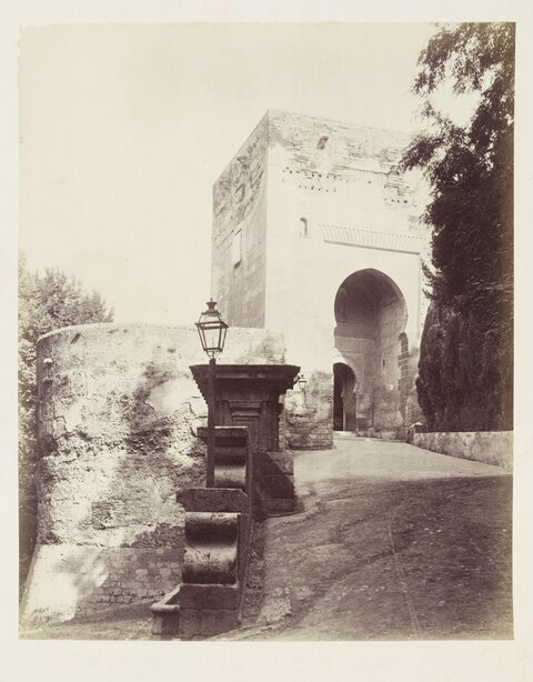 Vintage View of Historic Stone City Gate