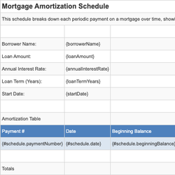 Mortgage Amortization Schedule
