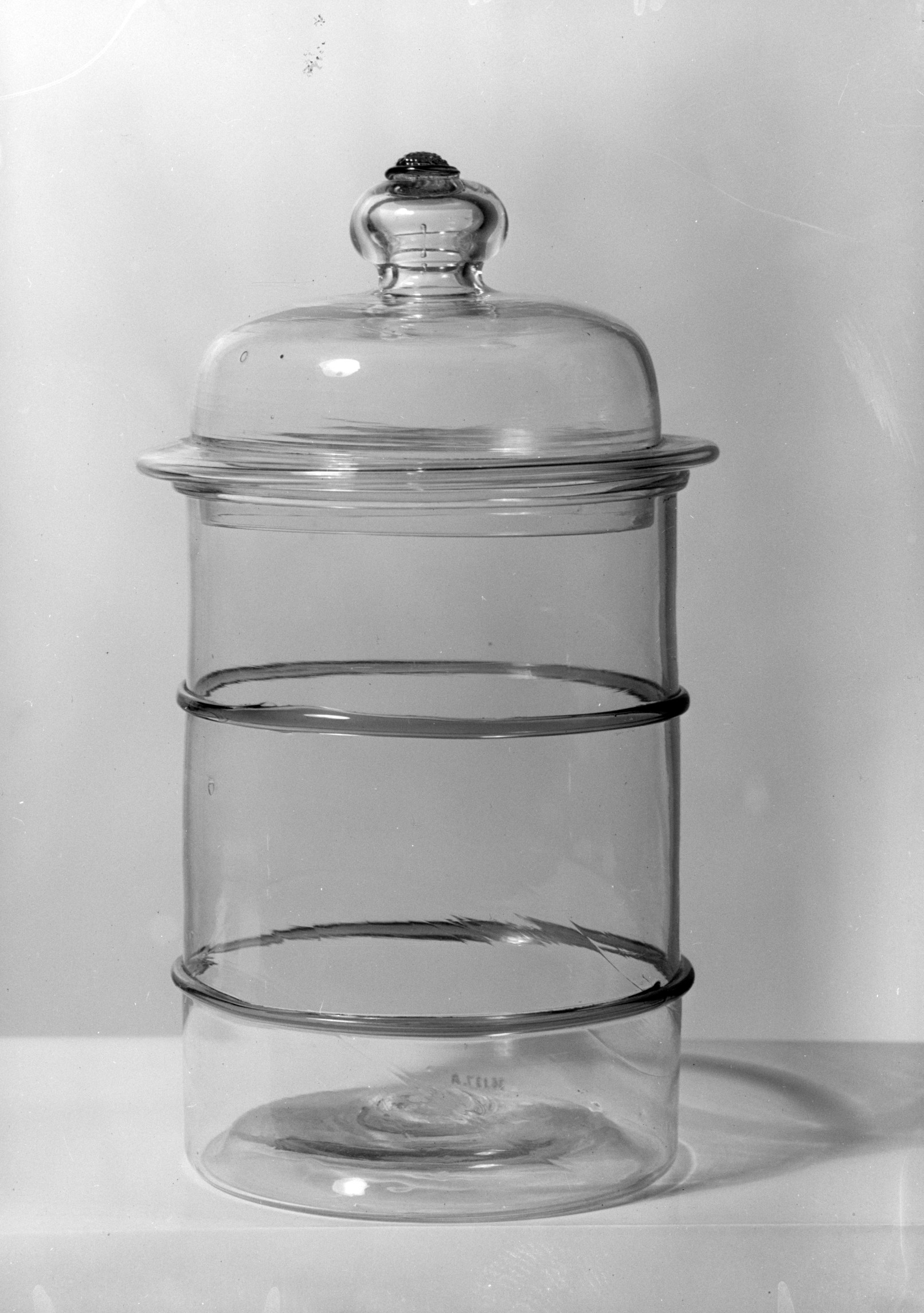 Vintage Clear Glass Lidded Jar