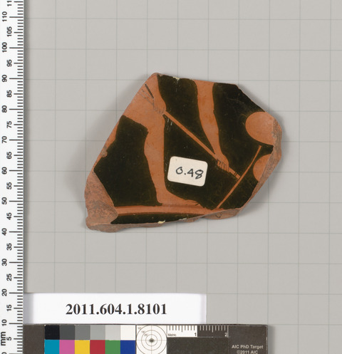 Labeled Ancient Terracotta Pottery Fragment