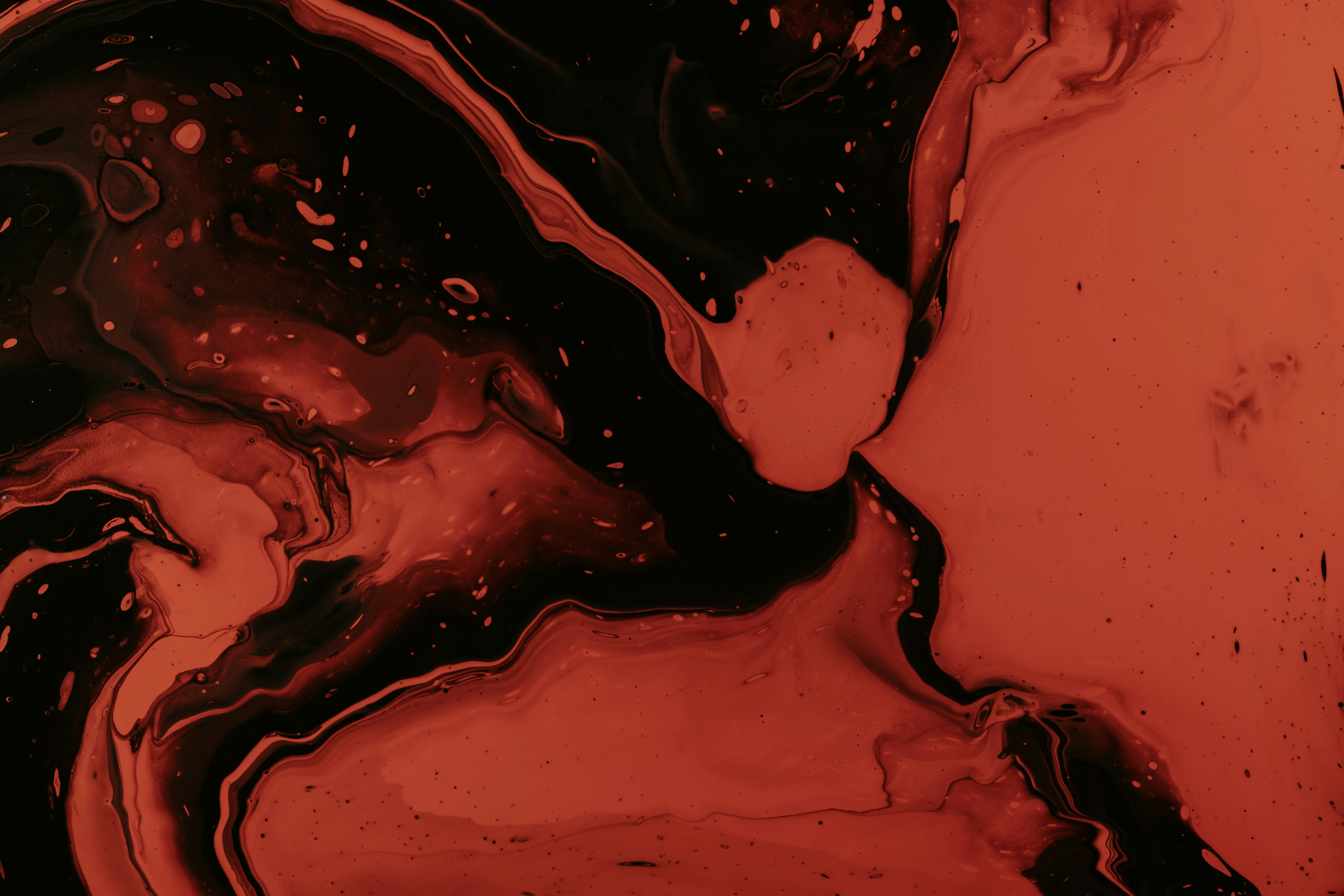 Red Black Fluid Abstract Art