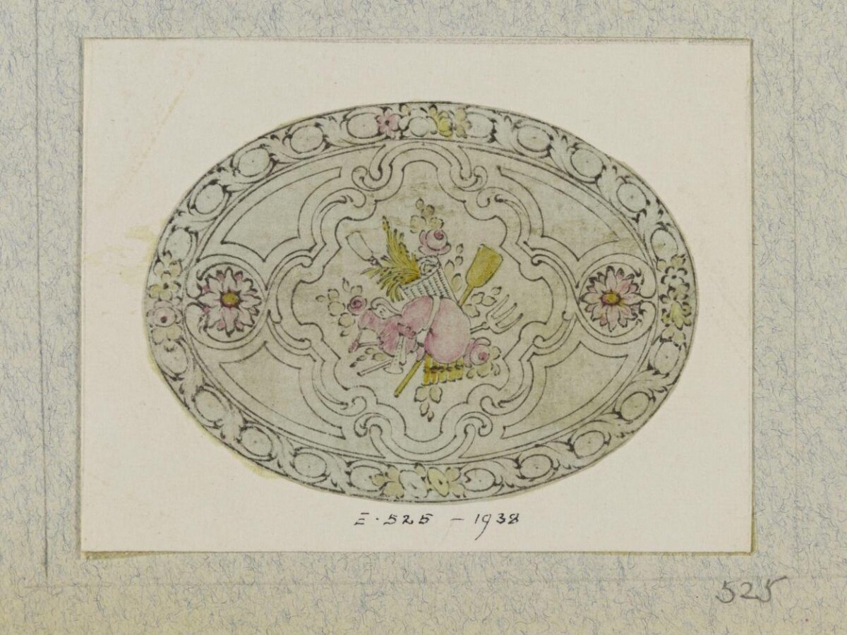 Oval Decorative Pattern Design Sketch