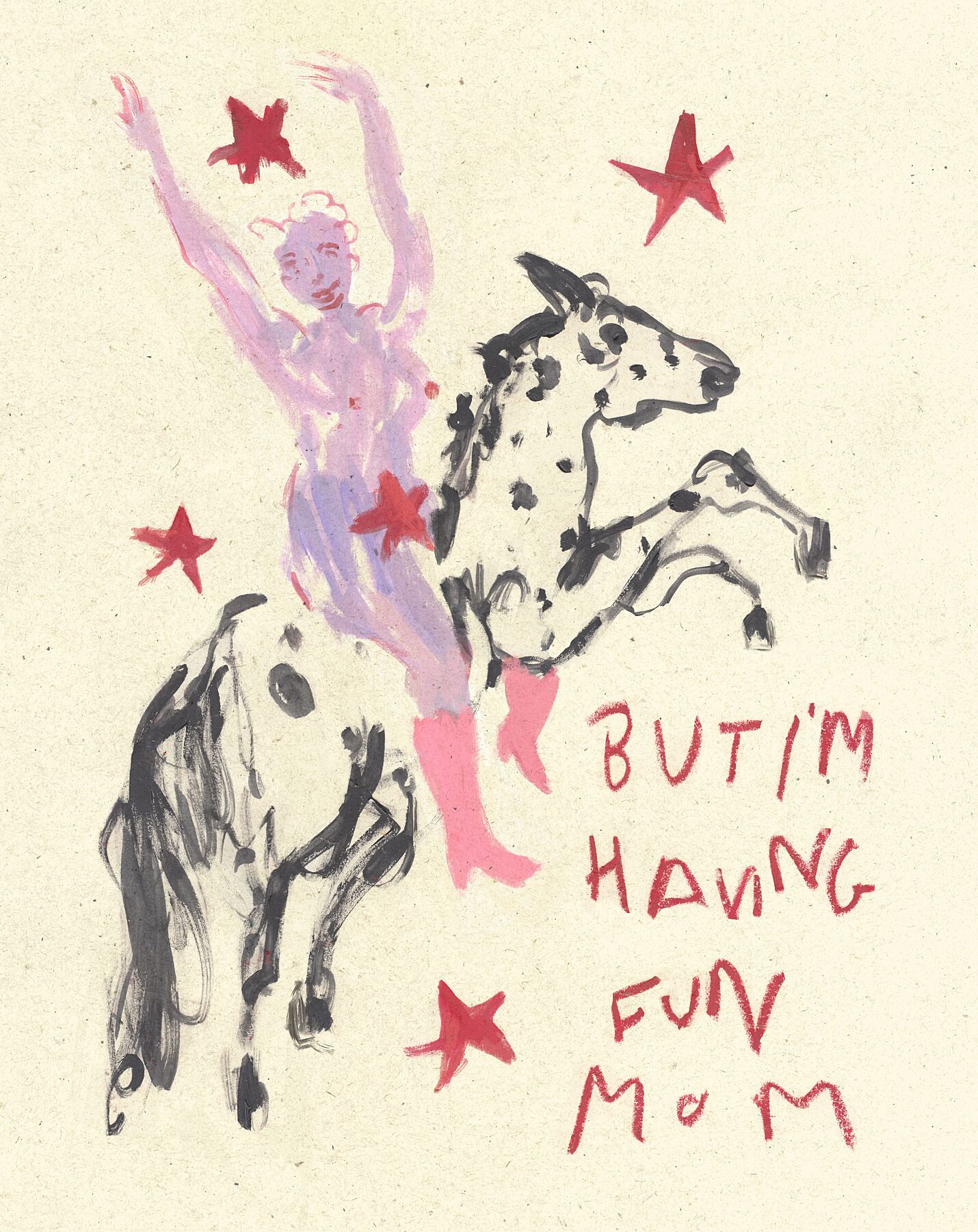 Fun Mom Horseback Riding Painting