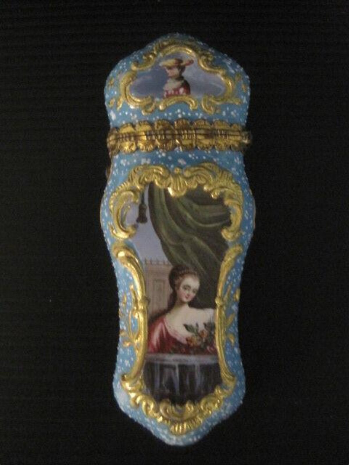 Antique Hand-Painted Enamel Box