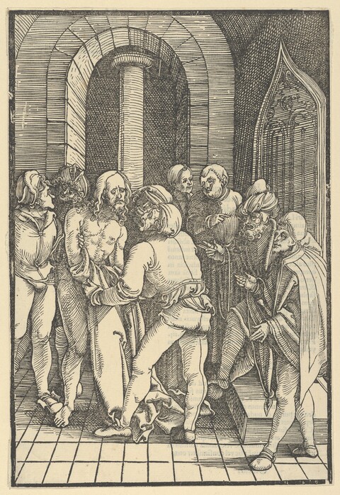 Jesus Before Accusers Woodcut