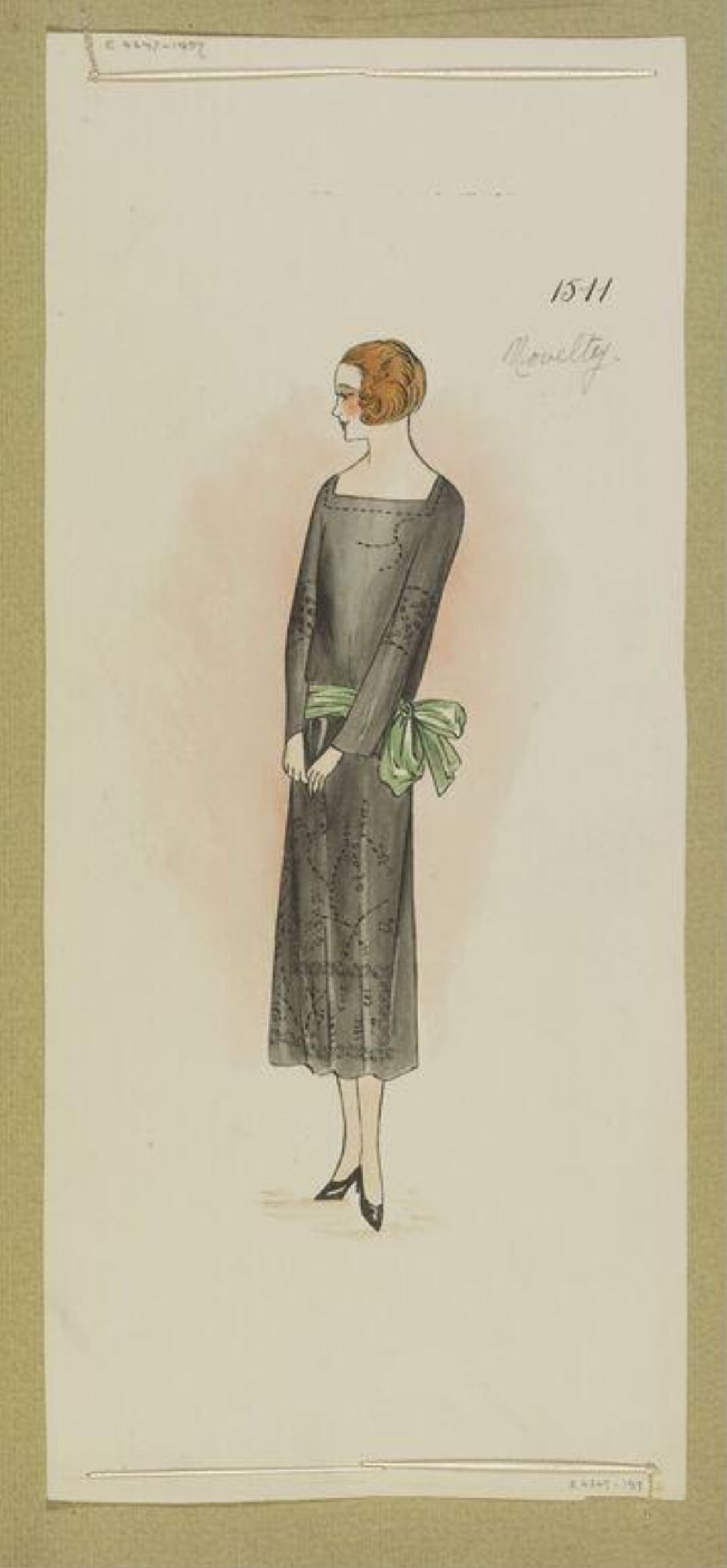 Vintage Women's Dress Fashion Sketch