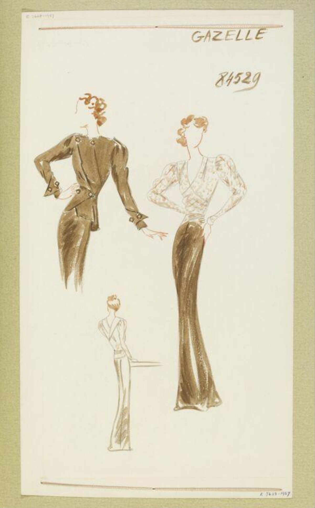Vintage GAZELLE Fashion Design Sketch
