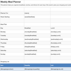 Weekly Meal Planner