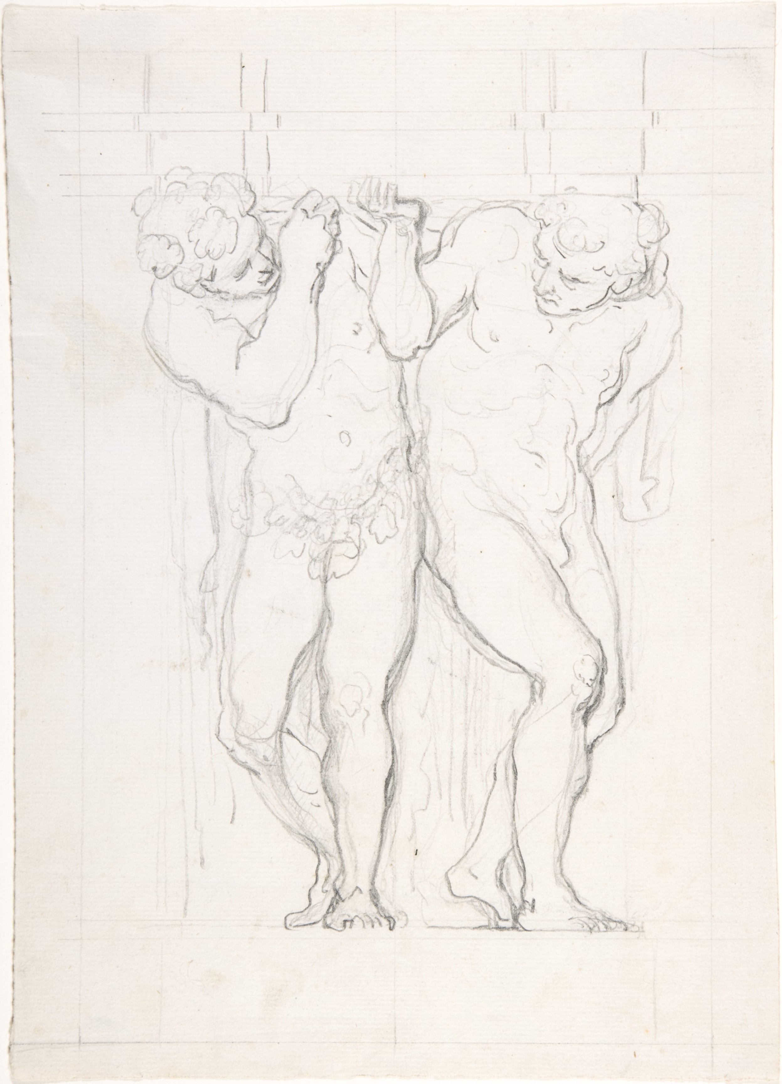 Pencil Sketch of Two Male Nudes