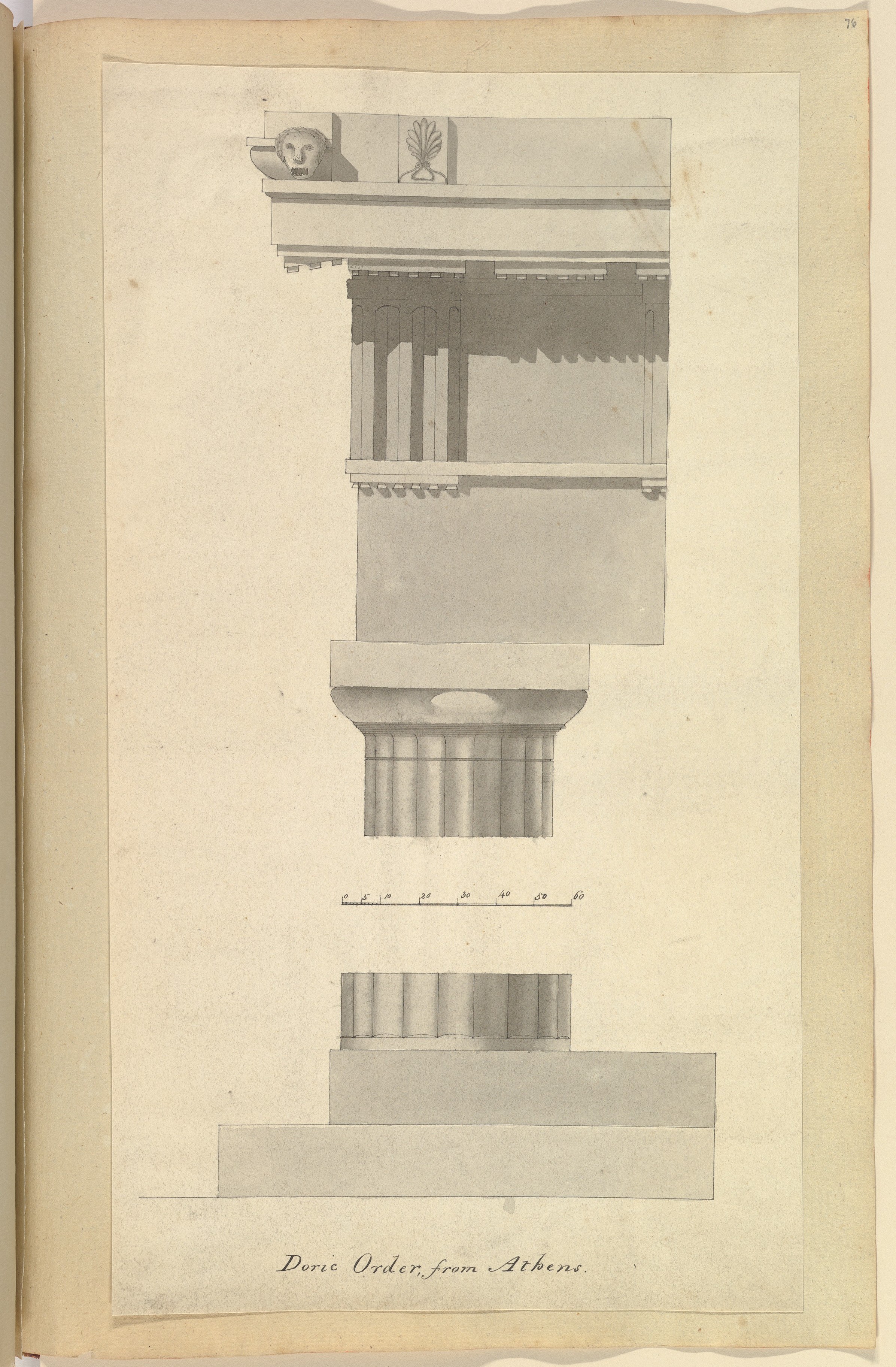 Doric Order from Athens Drawing