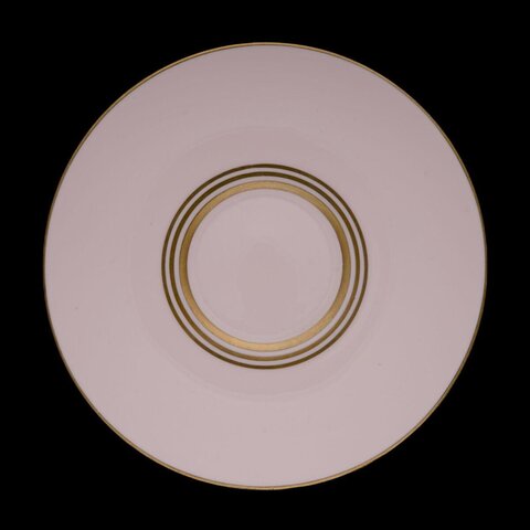 White Gold-Trimmed Porcelain Saucer