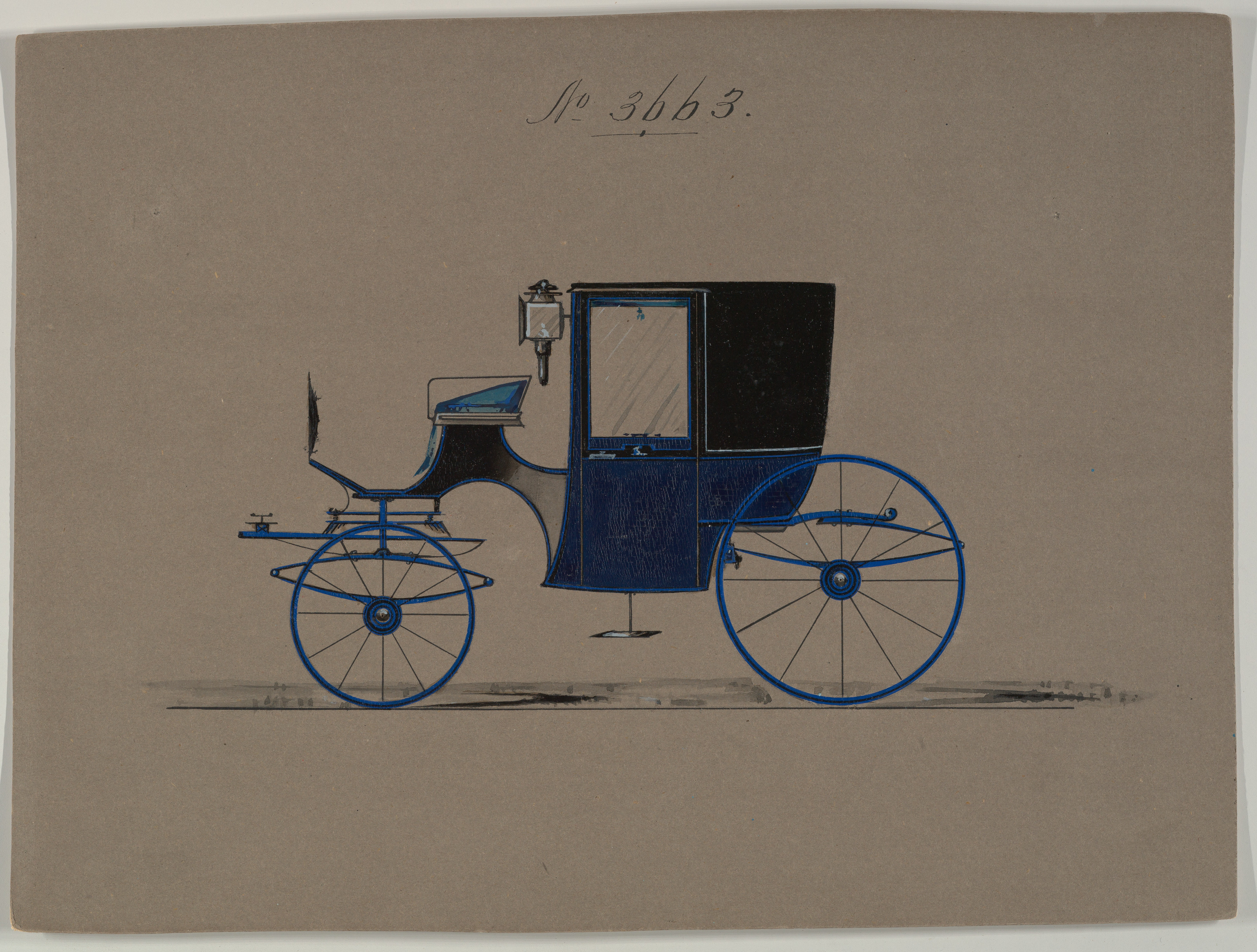 Blue Horse Carriage Design Drawing
