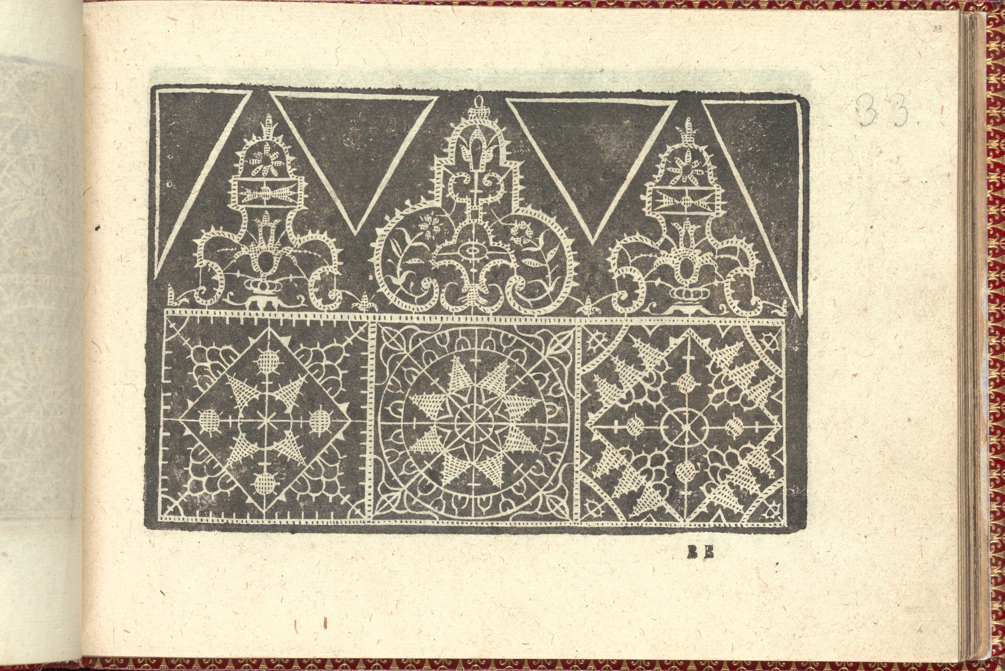Vintage Geometric Lace Pattern Print