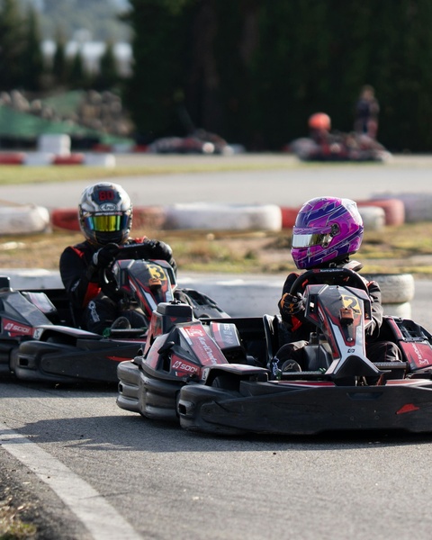 Go Kart Racing on Outdoor Track