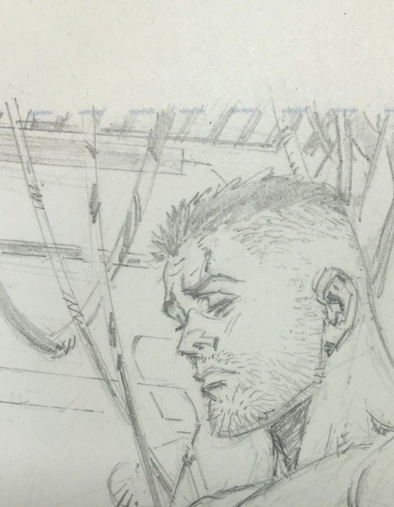 Pencil Sketch of Bearded Man in Profile