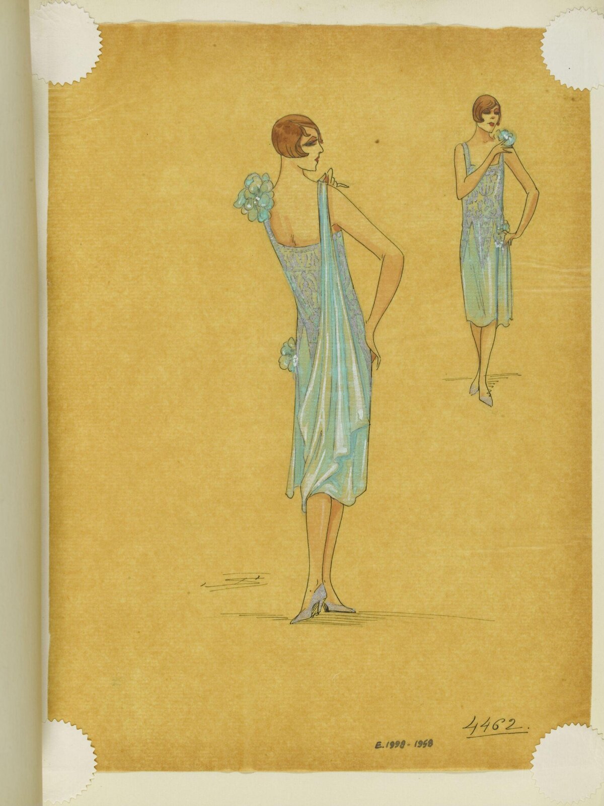 1920s Flapper Dress Fashion Sketch