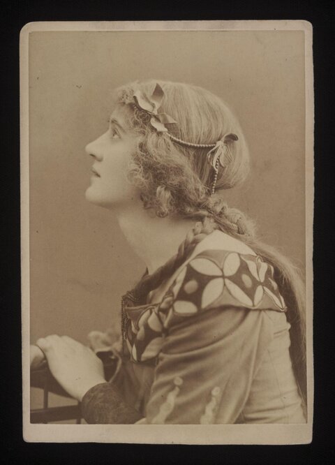 Vintage Side Profile Portrait of Woman