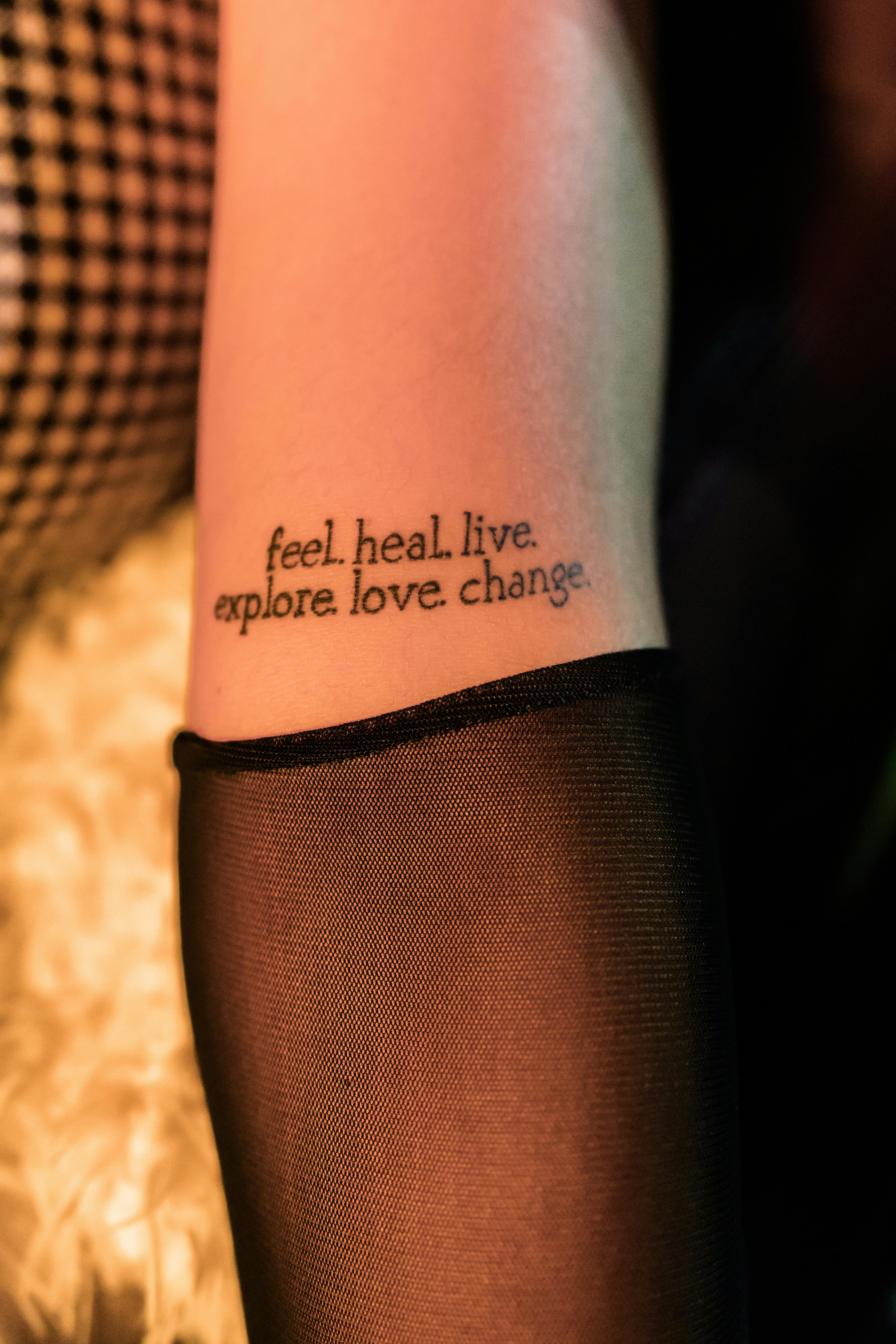Inspirational Text Tattoo On Arm