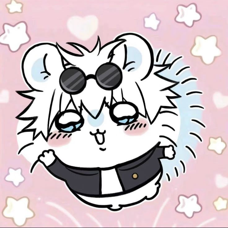 Cute Chibi Gojo Hamster Illustration