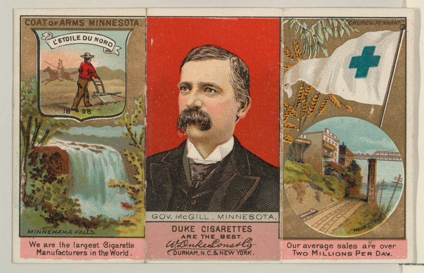 Duke Cigarette Minnesota Governor Trade Card