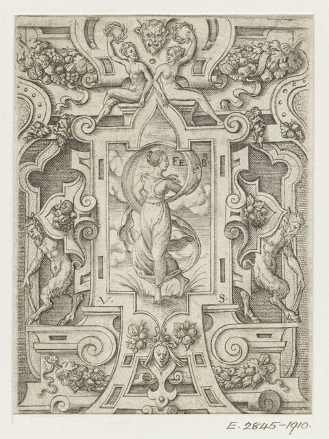 Allegorical Figural Ornament Engraving