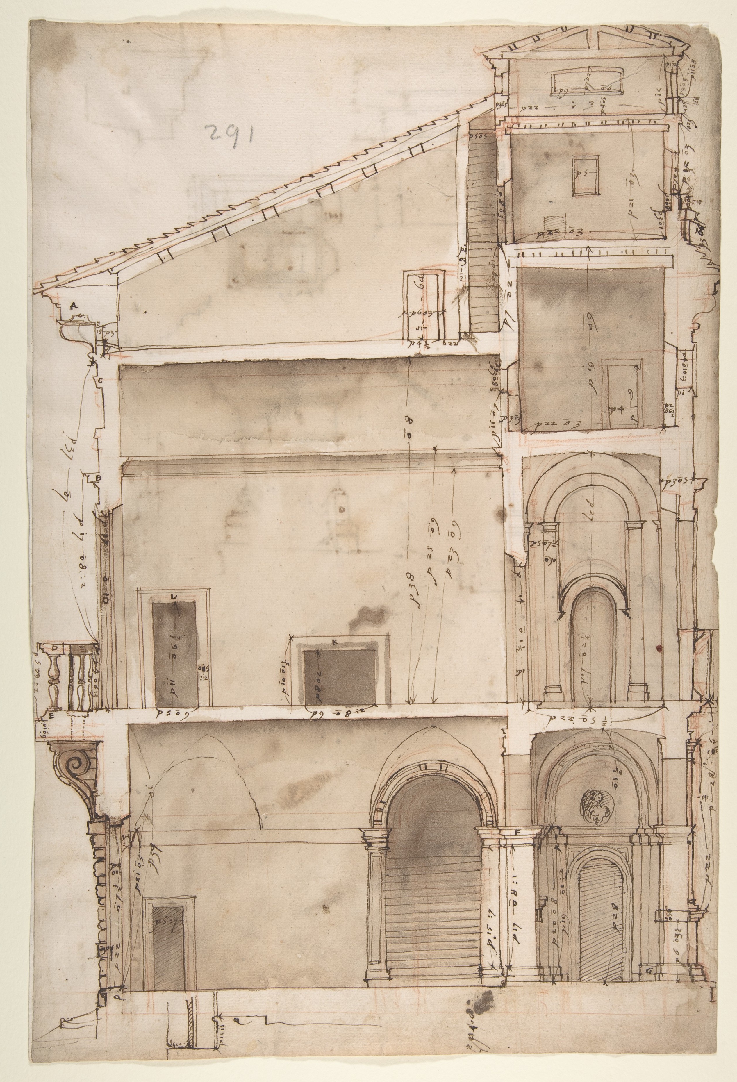 Hand-drawn Architectural Section Drawing — Architecture Encyclopedia