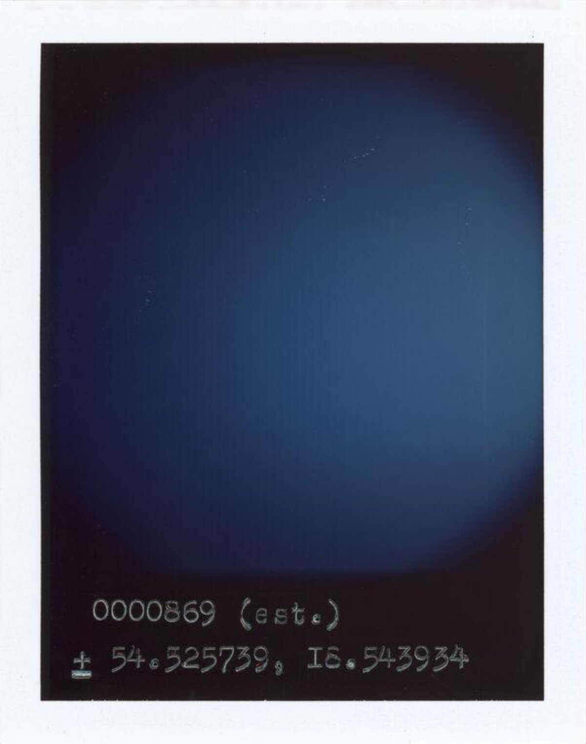 Polaroid Photo with Coordinates