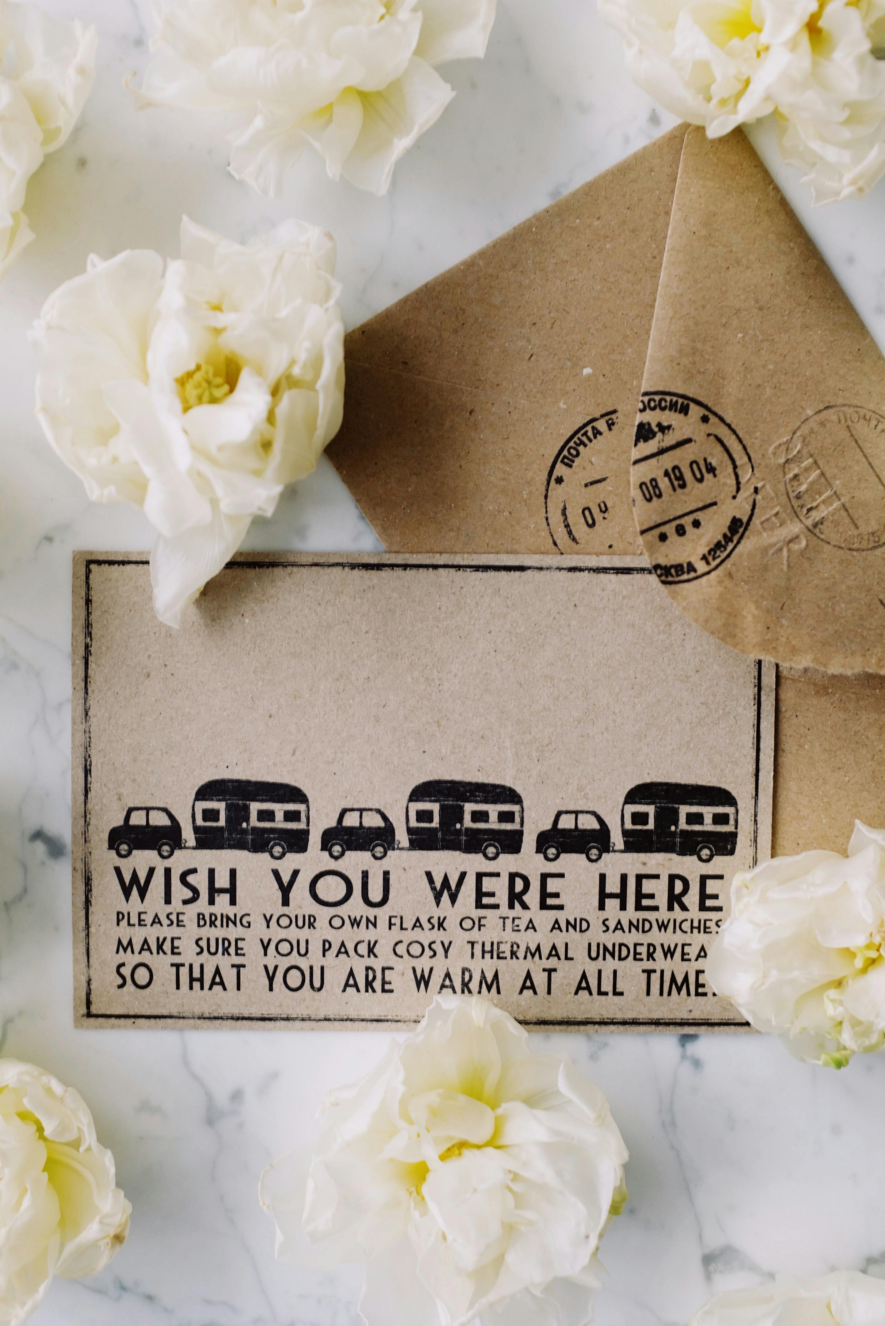 Camping Themed Invitation Postcard