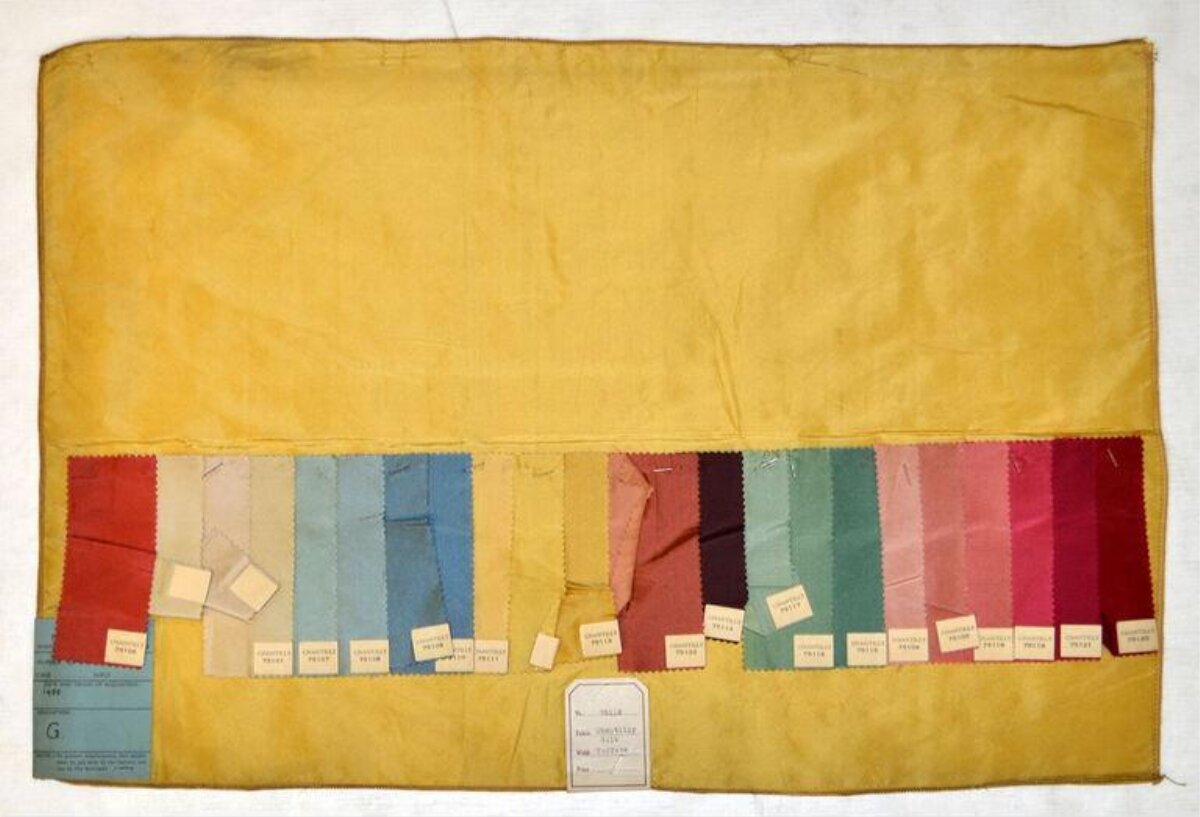 Vintage Fabric Color Swatch Card