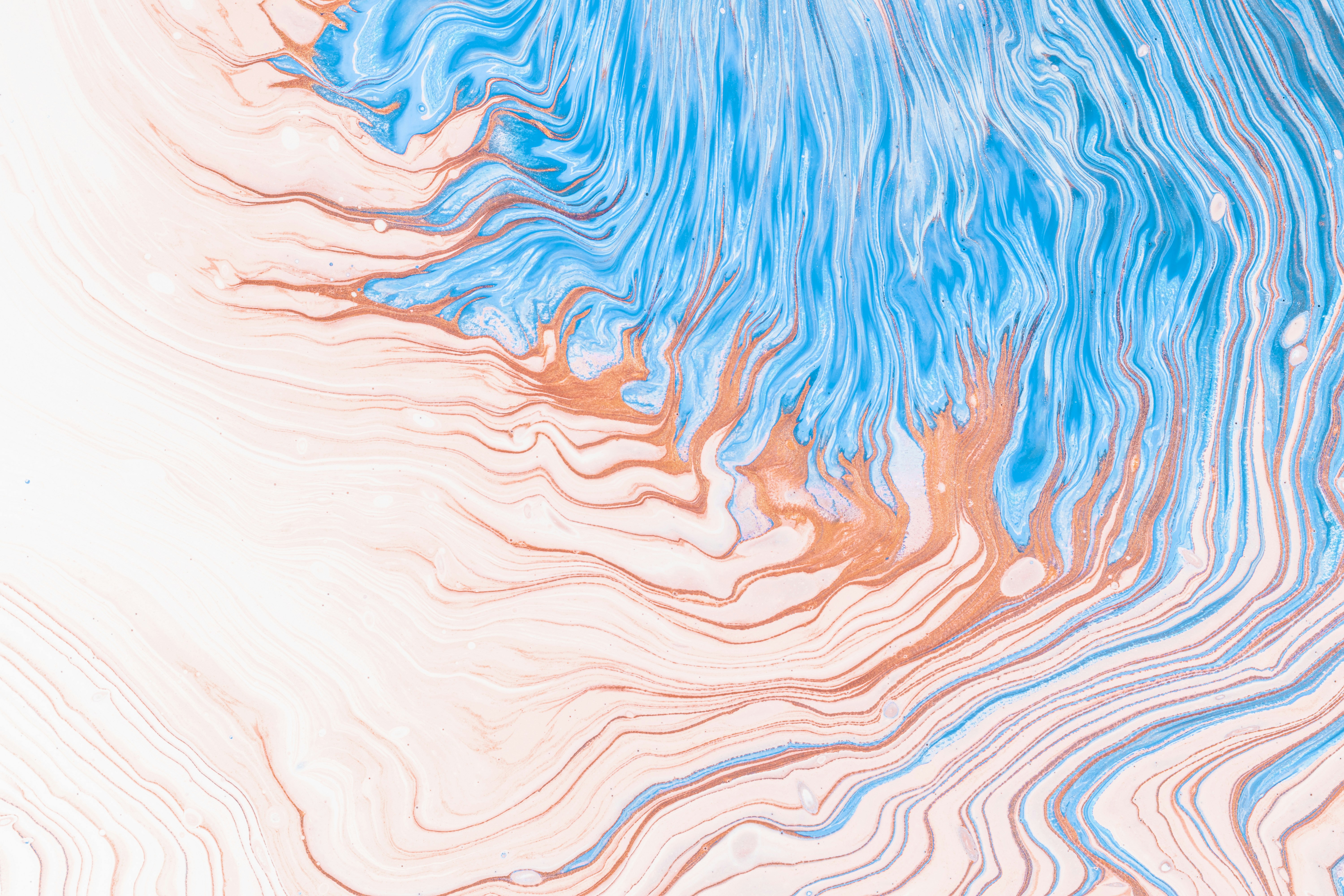 Blue Copper Fluid Marble Texture